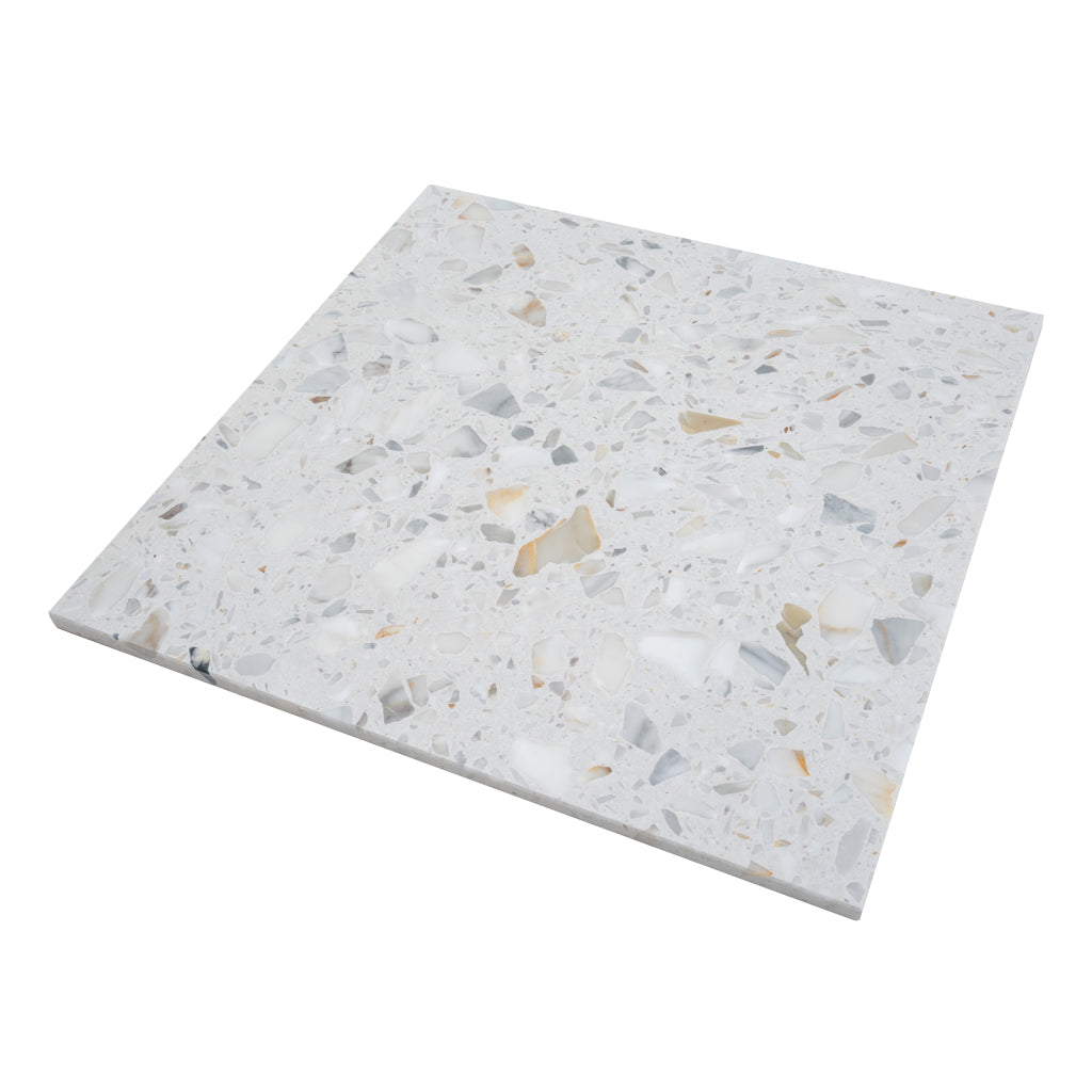 White Gold 24x24 Honed Square Terrazzo Large Format Tile (2 pack, 7.75 sq ft/case)