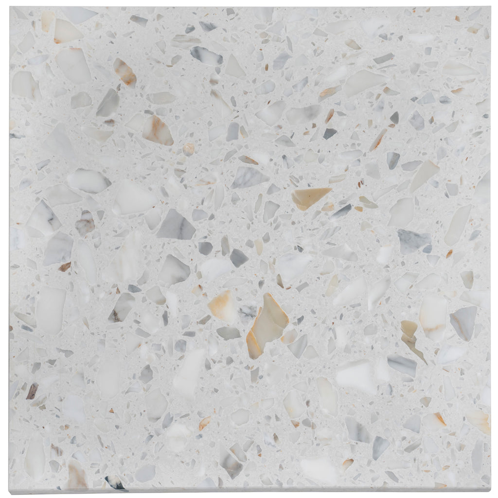 White Gold 24x24 Honed Square Terrazzo Large Format Tile (2 pack, 7.75 sq ft/case)