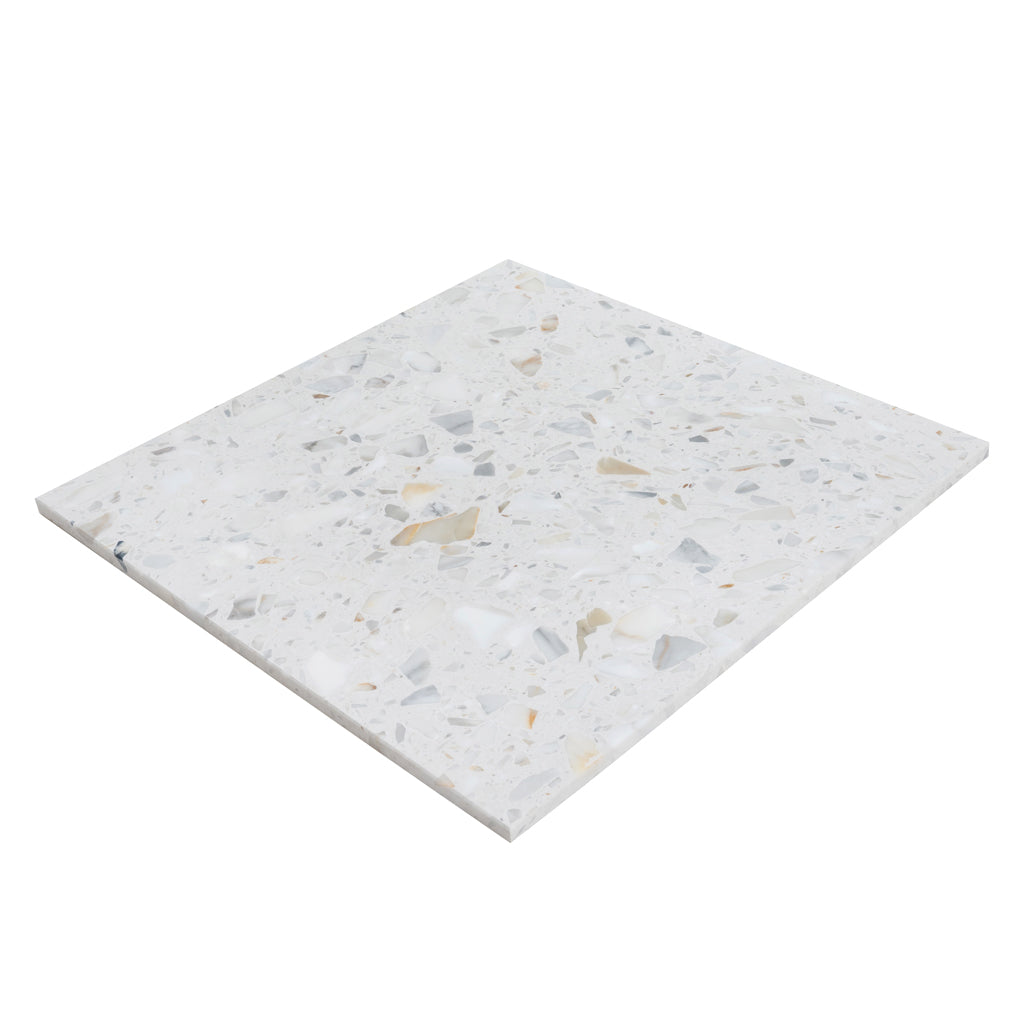 White Gold 24x24 Honed Square Terrazzo Large Format Tile (2 pack, 7.75 sq ft/case)
