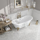 White Gray 9x10 Polished Tumbling cube Calacatta Gold, Thassos Mosaic Tile (5 pack, 3.28 sq ft/case)