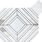 White Gray 9x11 Polished Framed Diamond Calacatta Gold, Thassos Mosaic Tile (5 pack, 3.53 sq ft/case)