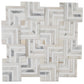 Serena 10x10 White Gray Calacatta Gold, Thassos Mosaic Chevron Wall and Floor Tile (5 Pack, 3.47 sq ft/case) - Sample