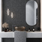 Jet Black 11x12 Tumbled Penny Round Marble Mosaic Tile (5 pack, 4.83 sq ft/case) - Sample