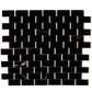 Eastern Black Thassos White 12x13 Polished Brick Marble Mosaic Tile (5 pack, 5.28 sq ft/case)