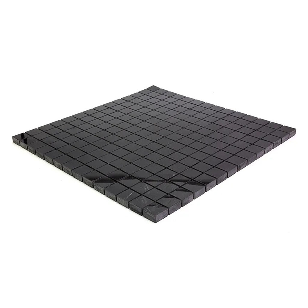 Eastern Black 12x12 Polished Square Marble Mosaic Tile (5 pack, 5 sq ft/case)