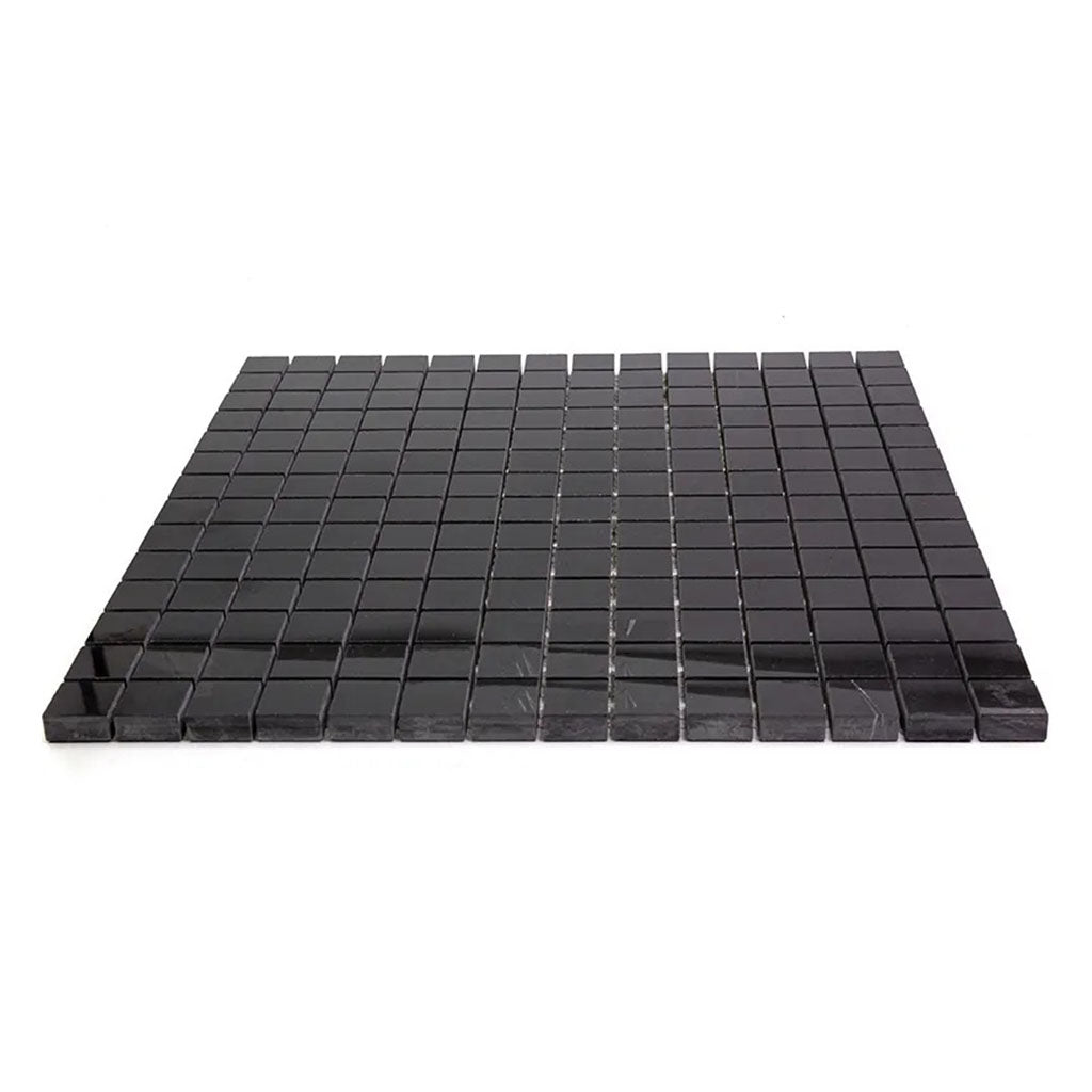 Eastern Black 12x12 Polished Square Marble Mosaic Tile (5 pack, 5 sq ft/case)