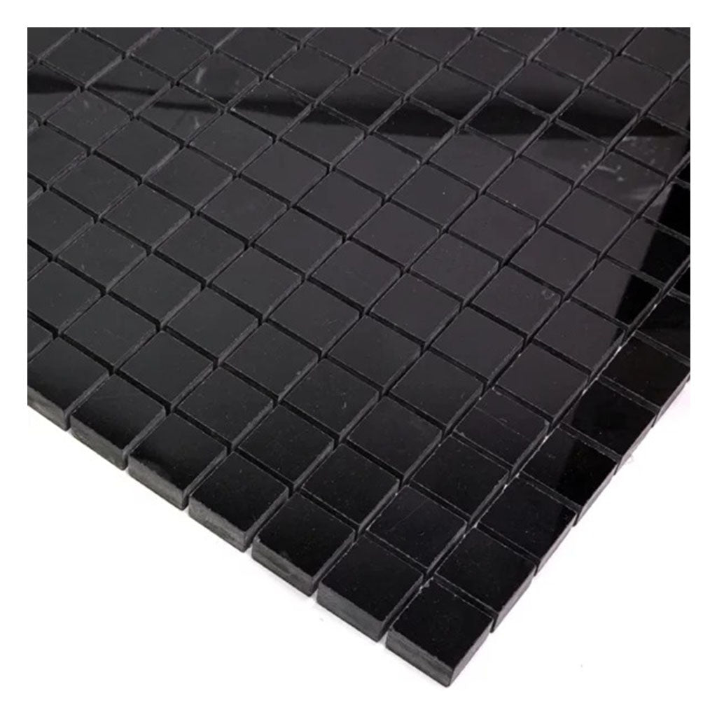 Eastern Black 12x12 Polished Square Marble Mosaic Tile (5 pack, 5 sq ft/case)
