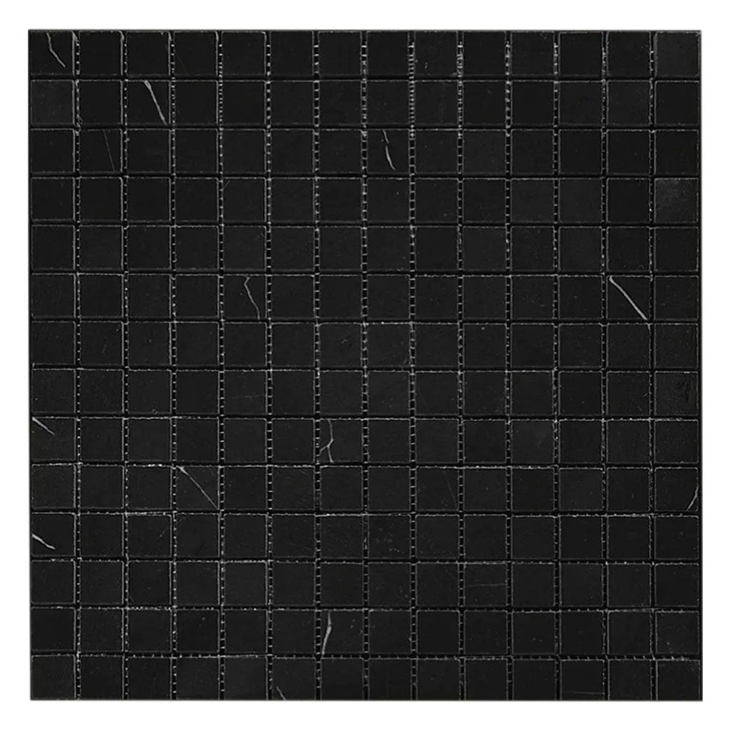 Eastern Black 12x12 Polished Square Marble Mosaic Tile (5 pack, 5 sq ft/case)
