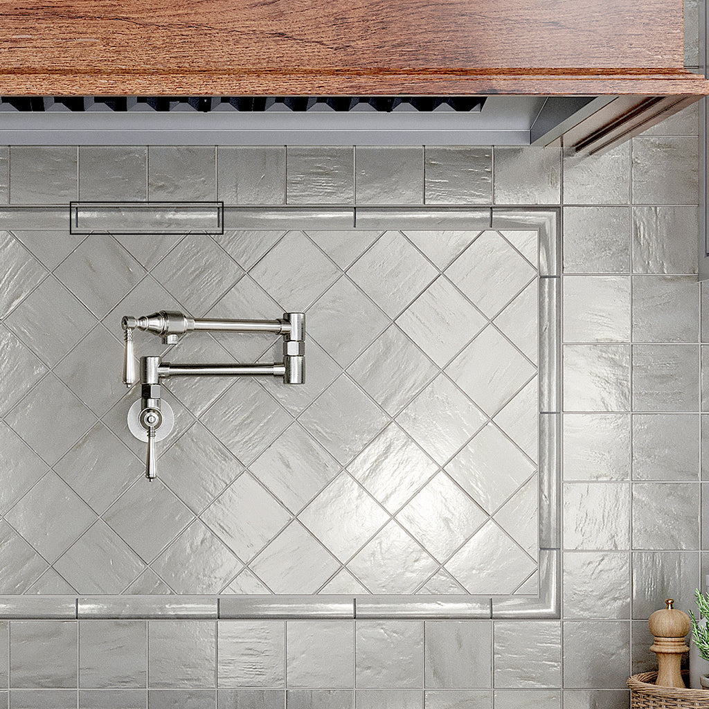 Light Gray 1.25x8 Matte Glossy Ceramic Bullnose Tile Trim (10 pack, 0.667 sq ft/case) - Sample