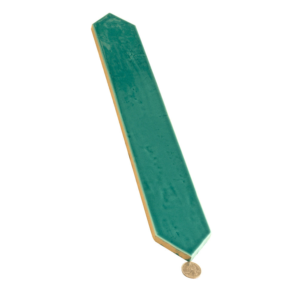 Turquoise Blue 3x19 Glossy Picket Porcelain Tile (20 pack, 7.65 sq ft/case) - Sample