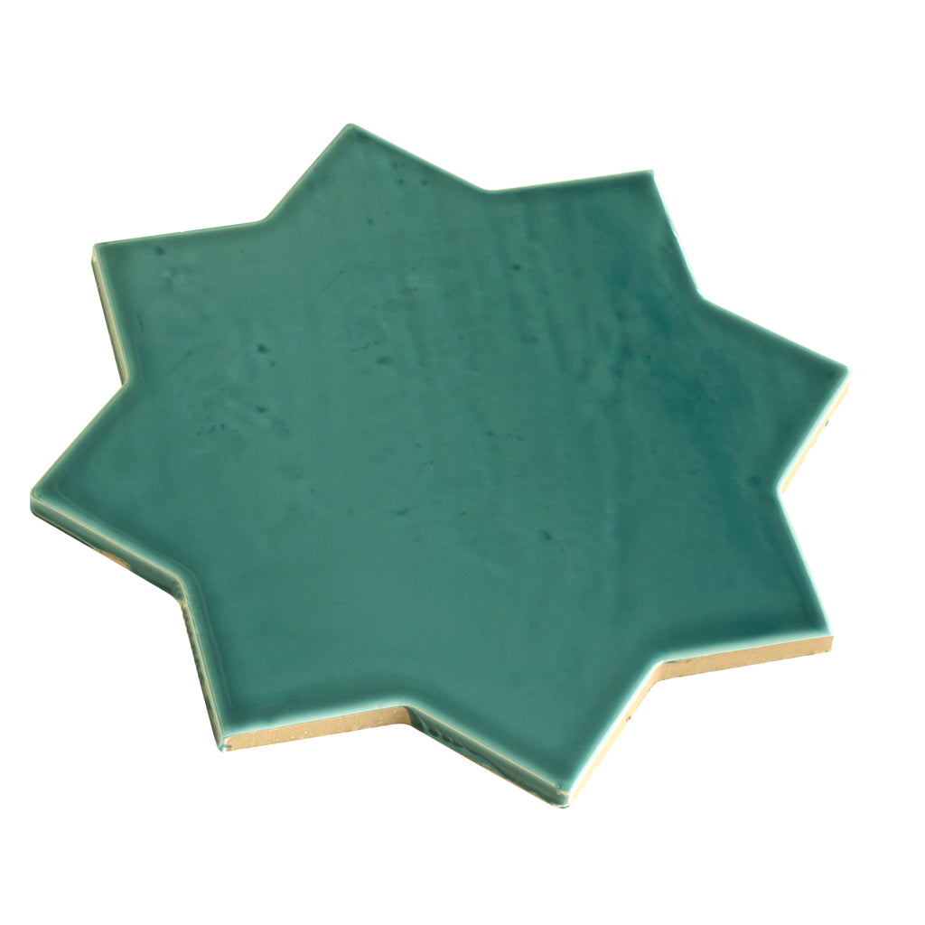 Turquoise Blue 7x7 Glossy Star Porcelain Tile (16 pack, 6.46 sq ft/case)