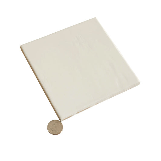 Pearl White 6x6 Glossy Square Porcelain Tile (19 pack, 4.65 sq ft/case) - Sample
