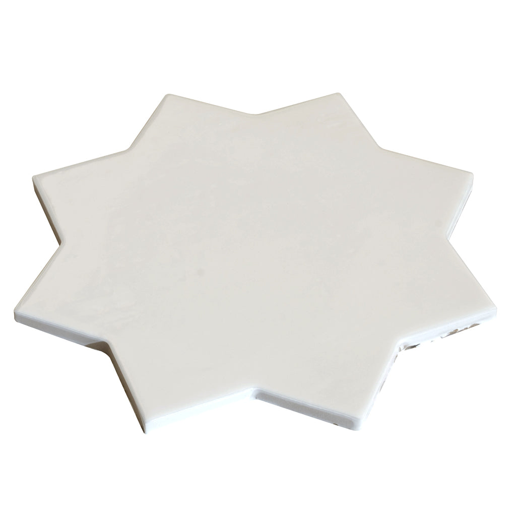 Pearl White 7x7 Glossy Star Porcelain Tile (16 pack, 6.46 sq ft/case) - Sample