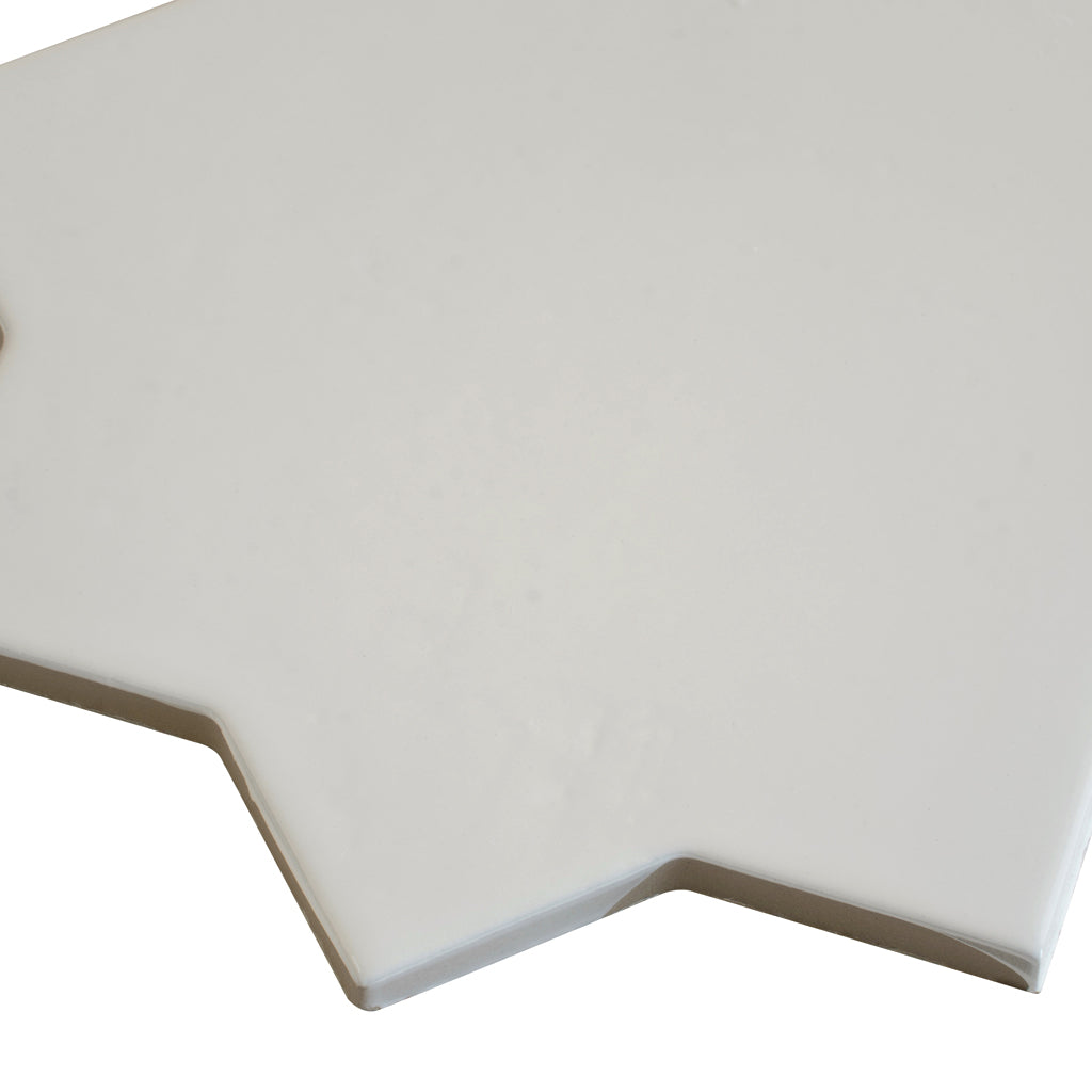 Pearl White 7x7 Glossy Star Porcelain Tile (16 pack, 6.46 sq ft/case) - Sample