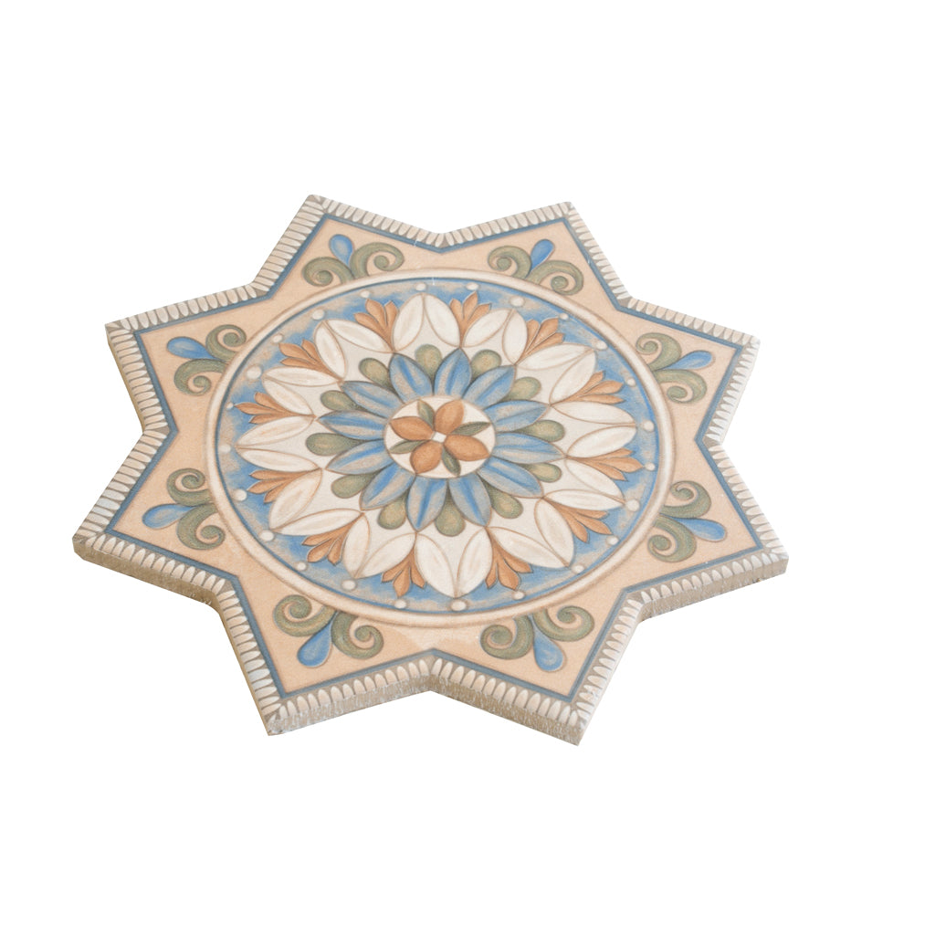 Terracoota Sage Green-Blue 7x7 Matte Star Porcelain Tile (16 pack, 6.46 sq ft/case)