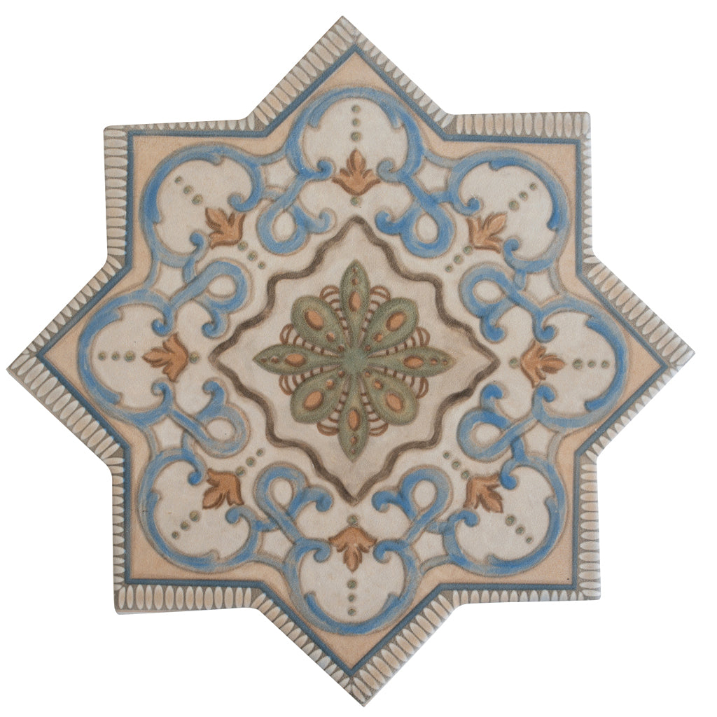 Terracotta Soft Gray-Blue 7x7 Matte Star Porcelain Tile (16 pack, 6.46 sq ft/case)