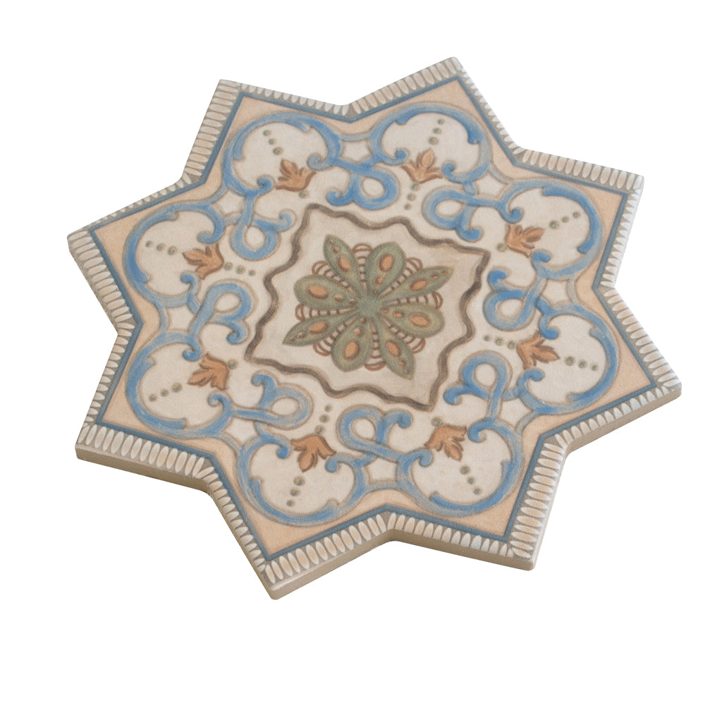 Terracotta Soft Gray-Blue 7x7 Matte Star Porcelain Tile (16 pack, 6.46 sq ft/case)