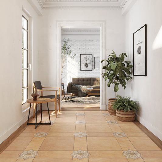 Terracotta Soft Gray-Blue 7x7 Matte Star Porcelain Tile (16 pack, 6.46 sq ft/case)