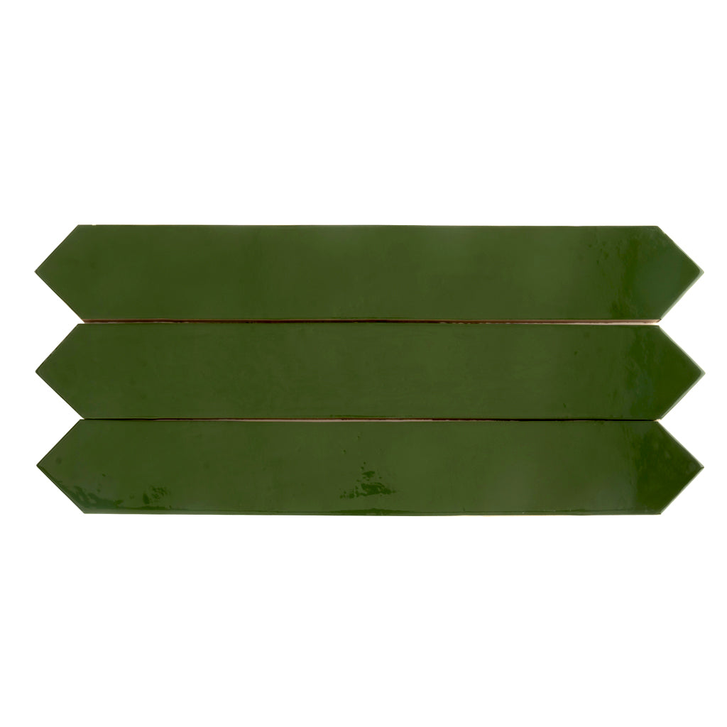 Deep Forest Green 3x19 Glossy Picket Porcelain Tile (20 pack, 7.65 sq ft/case)