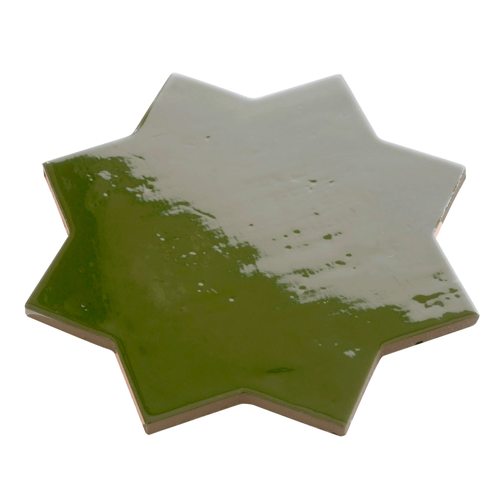 Deep Forest Green 7x7 Glossy Star Porcelain Tile (16 pack, 6.46 sq ft/case)