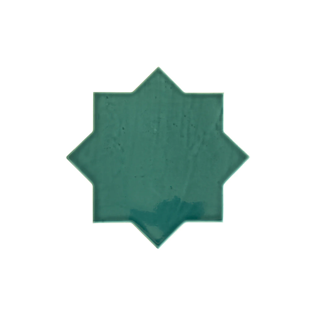 Turquoise Blue 7x7 Glossy Star Porcelain Tile (16 pack, 6.46 sq ft/case)