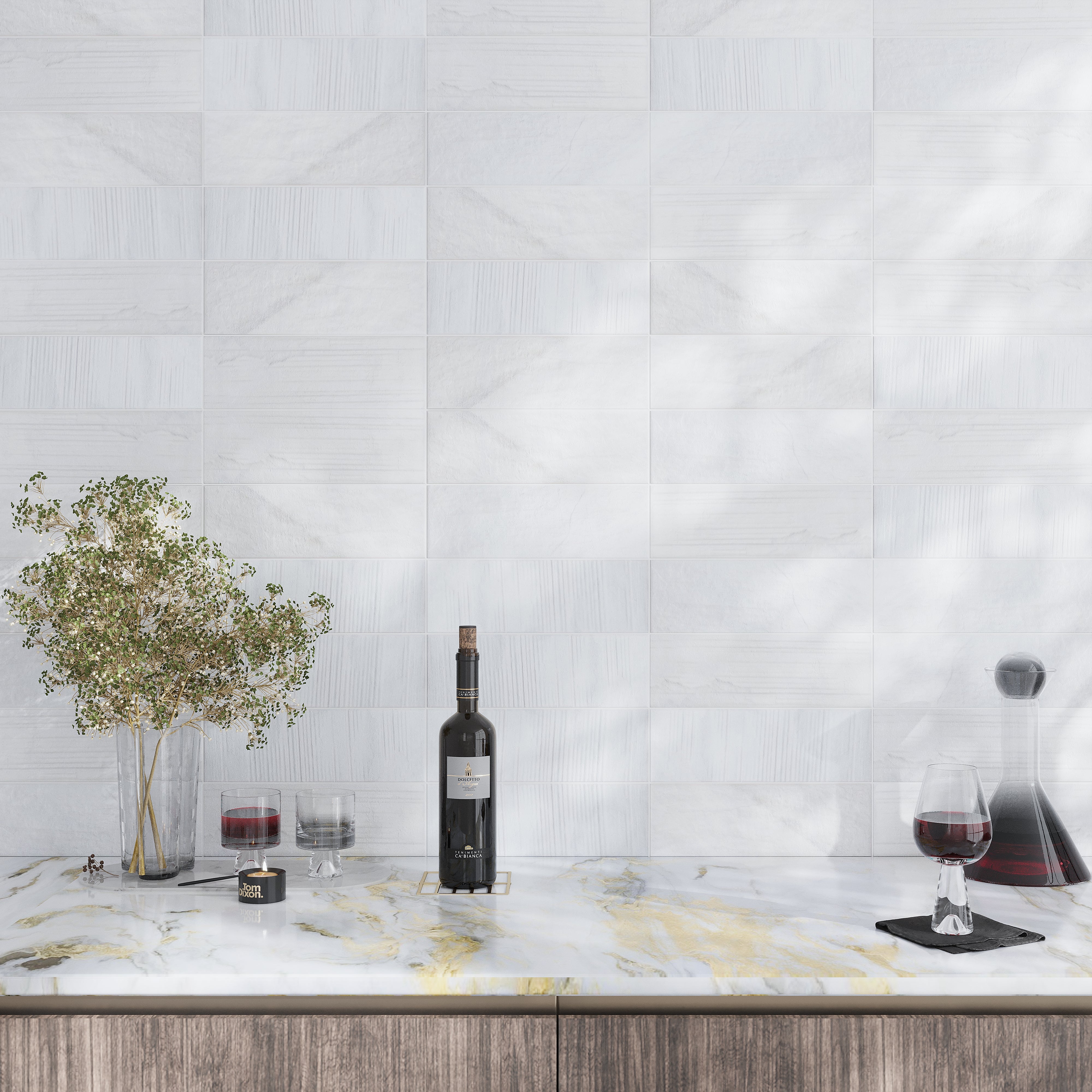 4x13 White Porcelain Brick Tile for Showers, Pools, and Patios