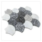 White Gray 12x12 Honed Fan Fish Scale Terrazzo Carrara Marble Mosaic Tile (5 pack, 5 sq ft/case)