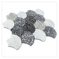 White Gray 12x12 Honed Fan Fish Scale Terrazzo Marble Mosaic Tile (5 pack, 5 sq ft/case) - Sample