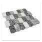 White Charcoal Gray 11x13 Honed Picket Terrazzo Carrara Marble Mosaic Tile (5 pack, 5.3 sq ft/case)