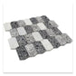 White Charcoal Gray 11x13 Honed Picket Terrazzo Marble Mosaic Tile (5 pack, 5.3 sq ft/case) - Sample