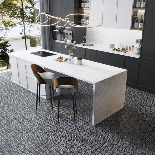 Charcoal Gray Black 12x12 Honed Basketweave Terrazzo Dolomite Limestone Marble Mosaic Tile (5 pack, 5.08 sq ft/case)