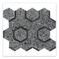 Charcoal Gray Black 11x12 Honed Hexagon Terrazzo Limestone Marble Mosaic Tile (5 pack, 4.38 sq ft/case)