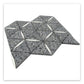 Charcoal Gray White 11x13 Honed Triangle Terrazzo Dolomite Marble Mosaic Tile (5 pack, 4.77 sq ft/case)