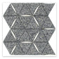 Charcoal Gray White 11x13 Honed Triangle Terrazzo Dolomite Marble Mosaic Tile (5 pack, 4.77 sq ft/case)