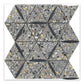 Charcoal Gray Black 11x13 Honed Triangle Terrazzo Limestone Marble Mosaic Tile (5 pack, 4.77 sq ft/case)