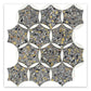 Gray White 12x13 Honed Star Round Terrazzo Dolomite Marble Mosaic Tile (5 pack, 5.46 sq ft/case)