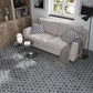 Charcoal Gray Black 12x13 Honed Star Round Terrazzo Dolomite Marble Mosaic Tile (5 pack, 5.46 sq ft/case)