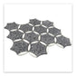 Charcoal Gray Black 12x13 Honed Star Round Terrazzo Dolomite Marble Mosaic Tile (5 pack, 5.46 sq ft/case)