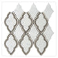 White Wooden Gray 14x14 Polished Arabesque Marble Mosaic Tile (5 pack, 7 sq ft/case) - Sample