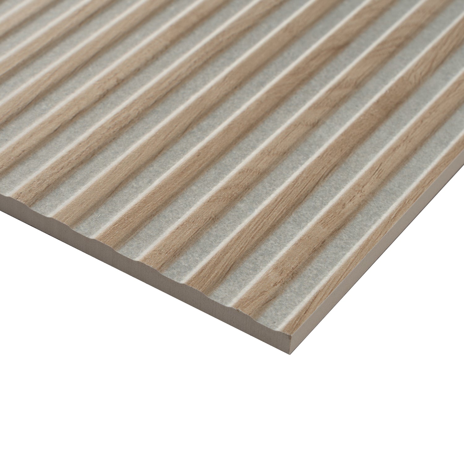 Bois 24x48 Gray Wood Ceramic Large Format Fluted Wall Tile (2 Pack, 15.5 sq ft/case) - Sample