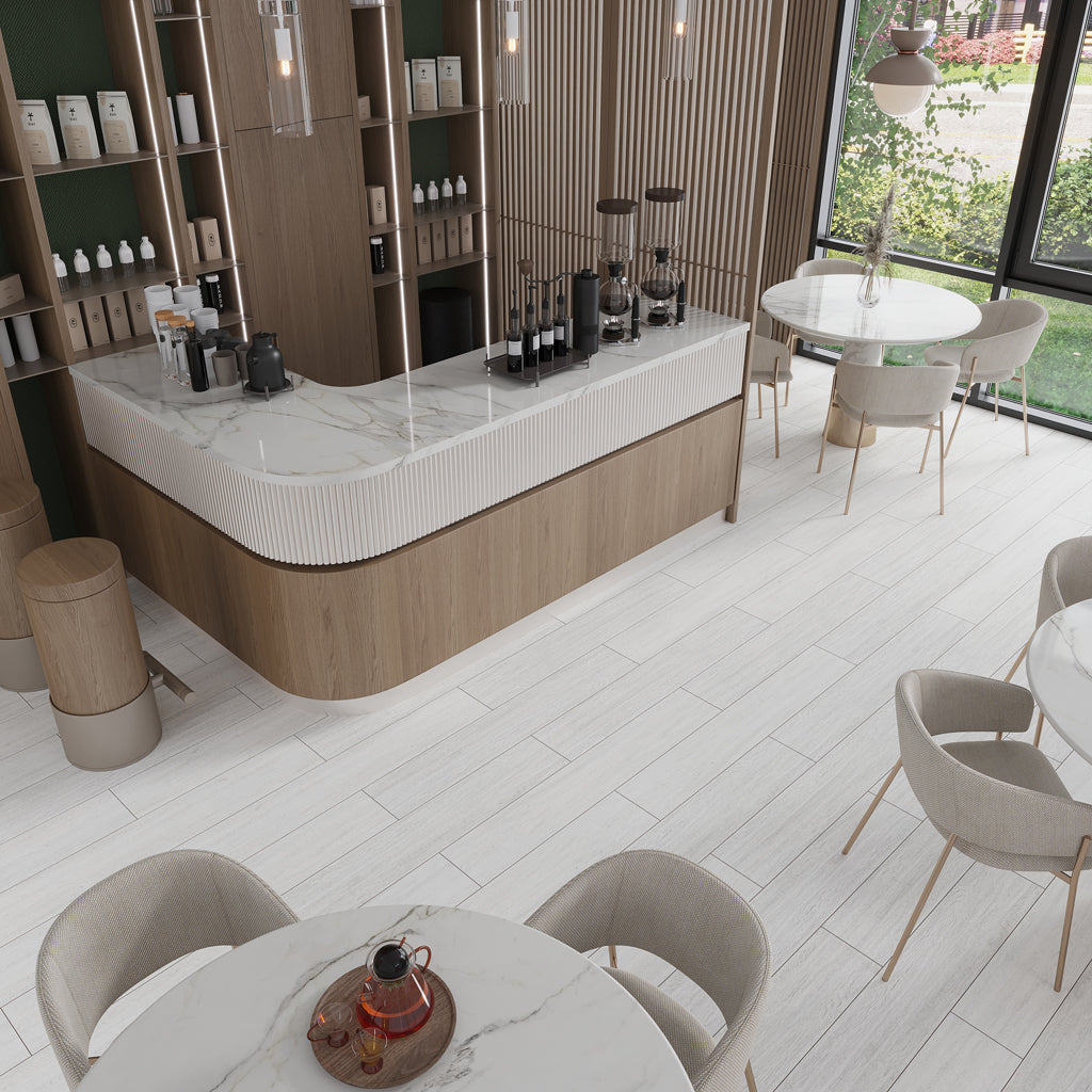Blanco 8x48 Matte Porcelain Large Format Tile (5 pack, 12.91 sq ft/case)