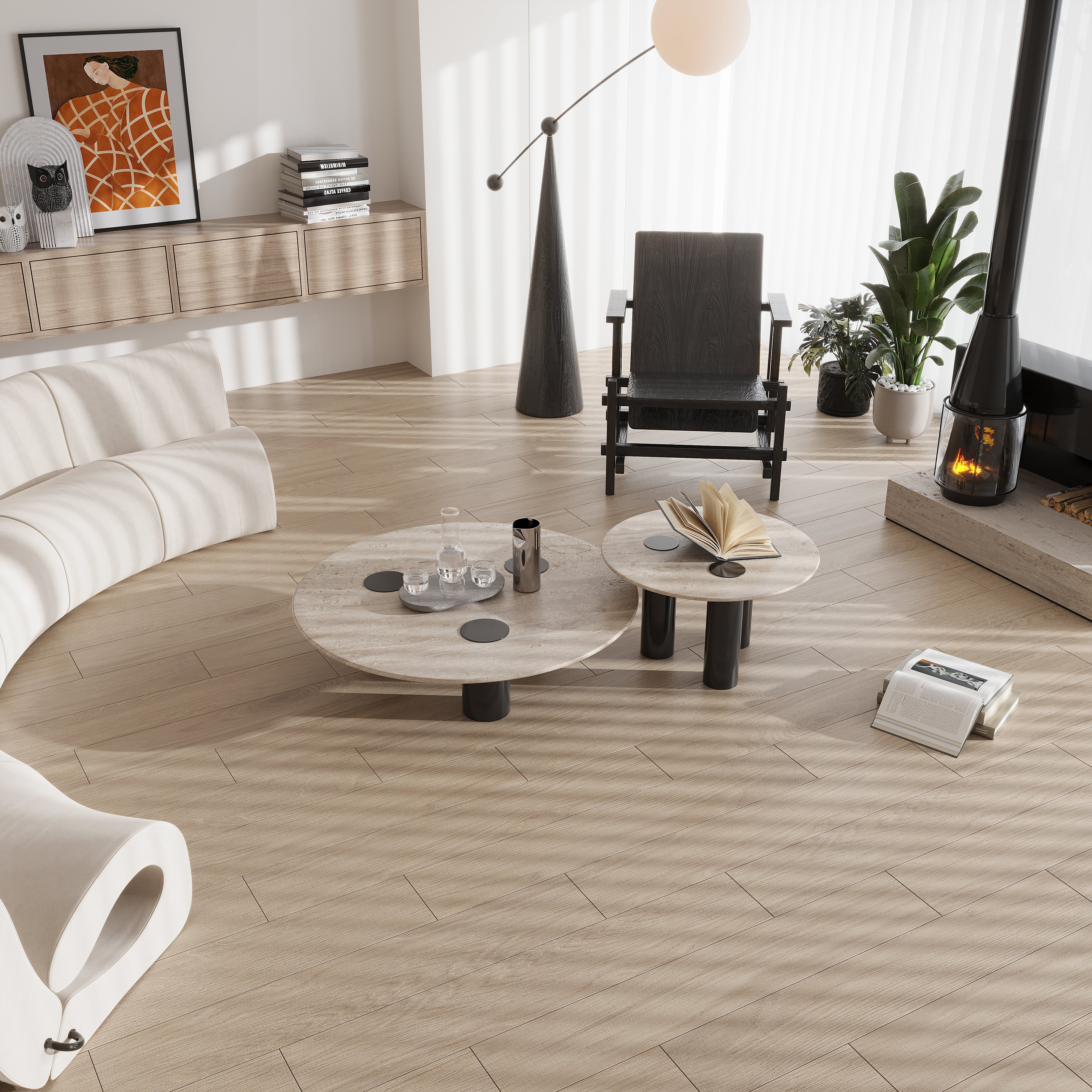 ウッディ　プロモ　　ロルカナ Honey Wood 10x60 Matte Plank Porcelain Large Tile (3 pack, 12.11