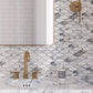 White 11x12 Matte Elongated Hexagon Glass Mosaic Tile (10 pack, 8.6 sq ft/case)