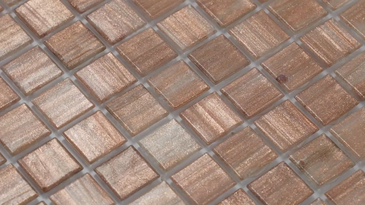 Copper Brown 12x12 Glossy Uniform Square Glass Mosaic Tile (20 pack, 20 sq ft/case) - Sample
