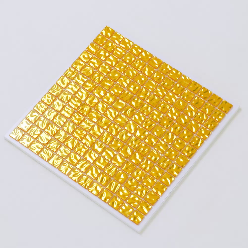 Shimmer Gold 12x12 Glossy Uniform Square Glass Mosaic Tile (20 pack, 20 sq ft/case) - Sample