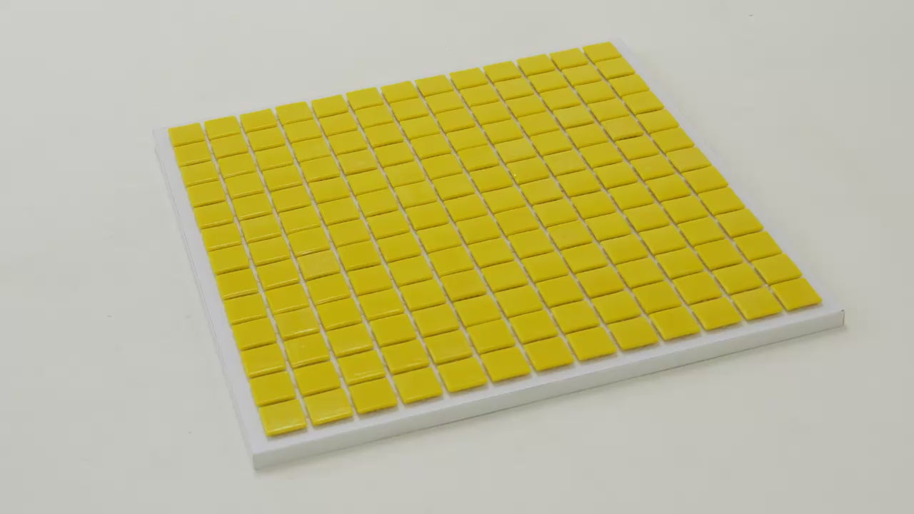 Lemon Yellow 12x12 Glossy Uniform Square Glass Mosaic Tile (20 pack, 20 sq ft/case)