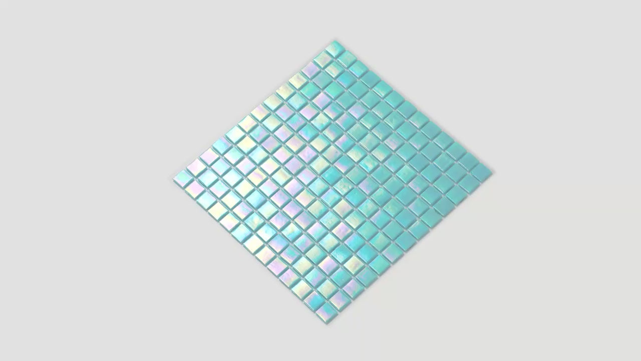 Sky Blue 12x12 Glossy Glass Uniform Square Mosaic Tile (20 pack, 20 sq ft/case)