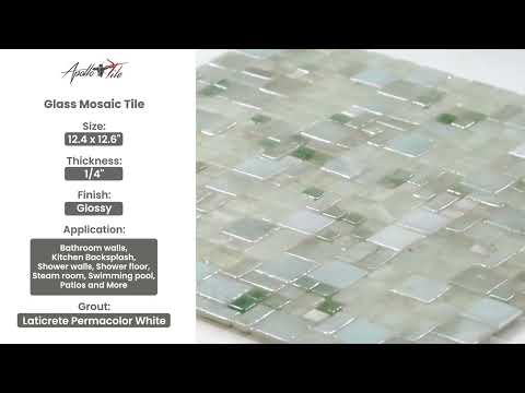 Pearl White 12x12 Glossy Square Glass Mosaic Tile (10 pack, 10.85 sq ft/case) - Sample