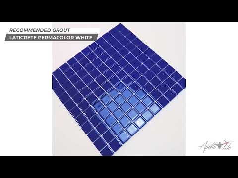 Cobalt Blue 12x12 Glossy Square Glass Mosaic Tile (10 pack, 9.67 sq ft/case)