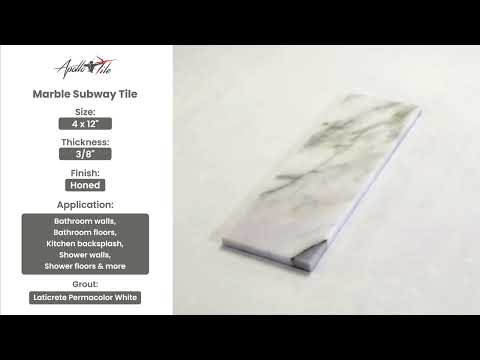 White 4x12 Honed Subway Calacatta Gold Marble Tile (15 pack, 5 sq ft/case)
